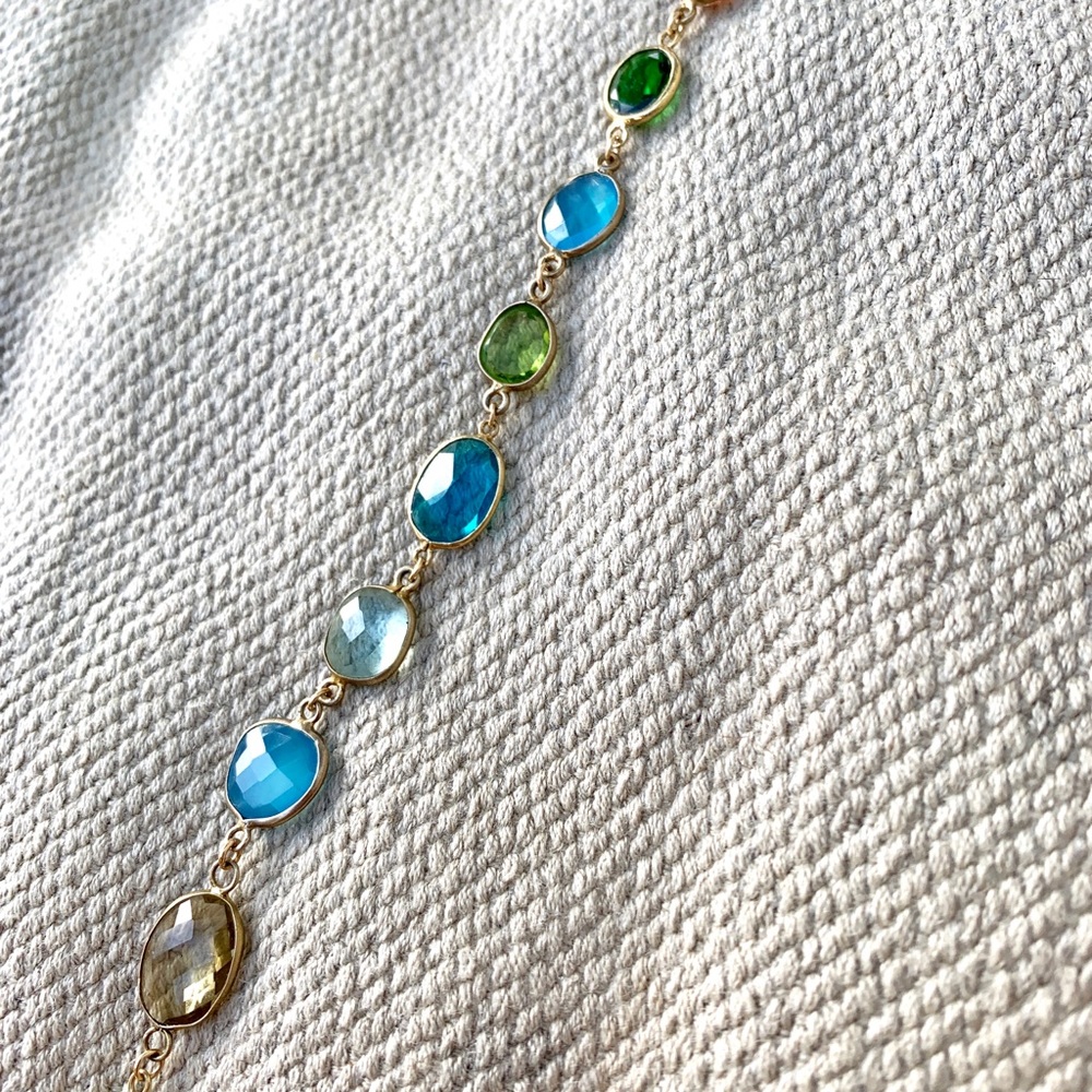 Multi Gemstone Bezel Bracelet - image 4